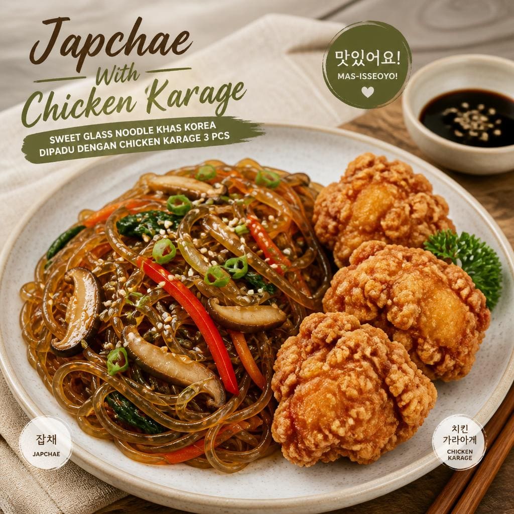 Japchae With Chicken Karage Shaburi